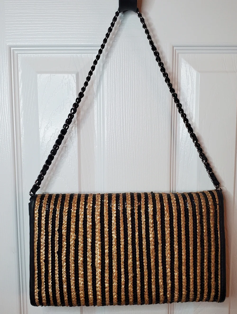 Chico's Straw Sequin Clutch & Vintage Beaded Pouch Bundle